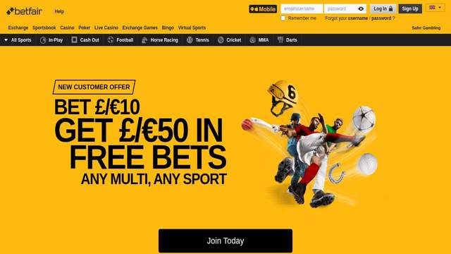 Betfair Casino casino screenshot